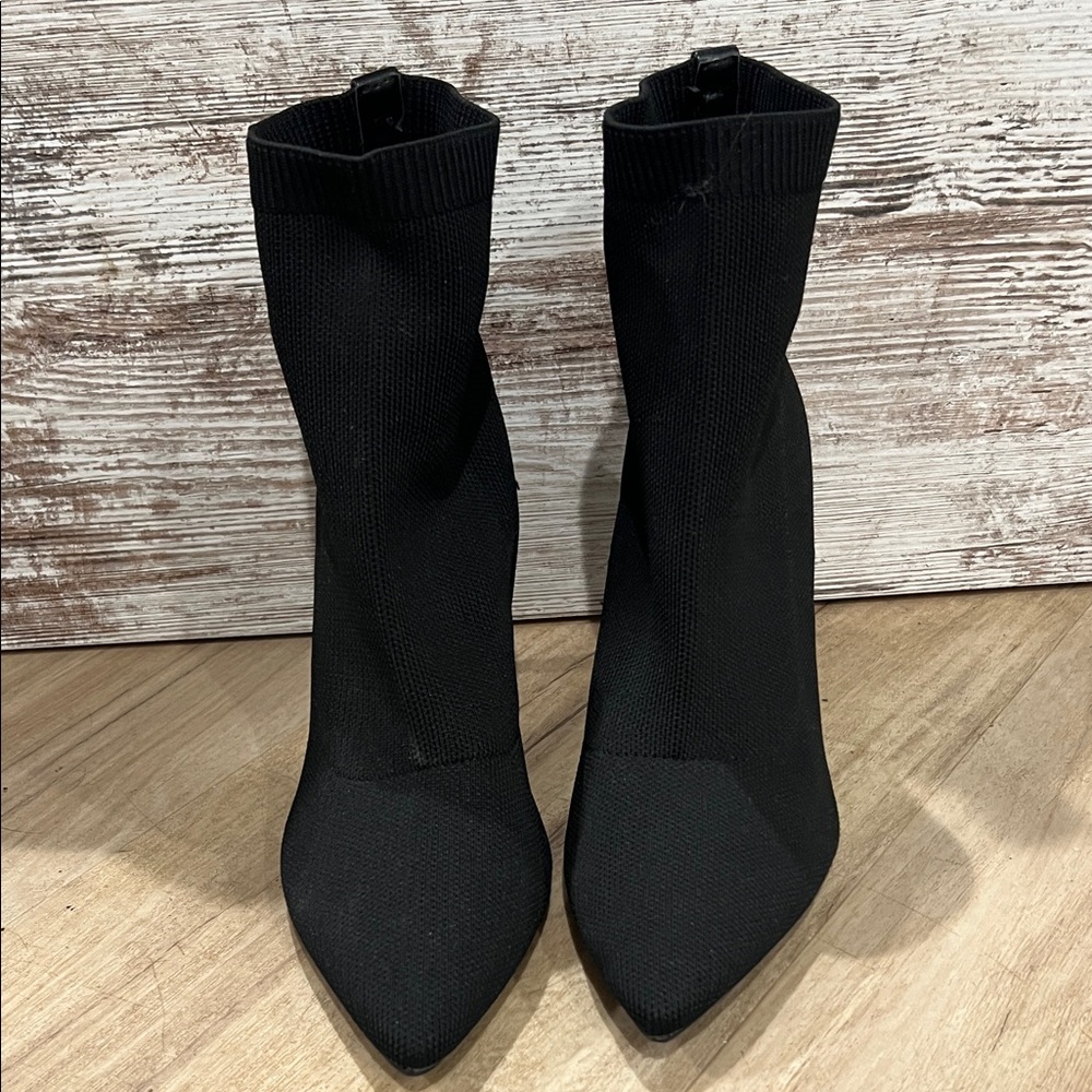 Calvin Klein Gabby Black stretch slip on Heeled Booties